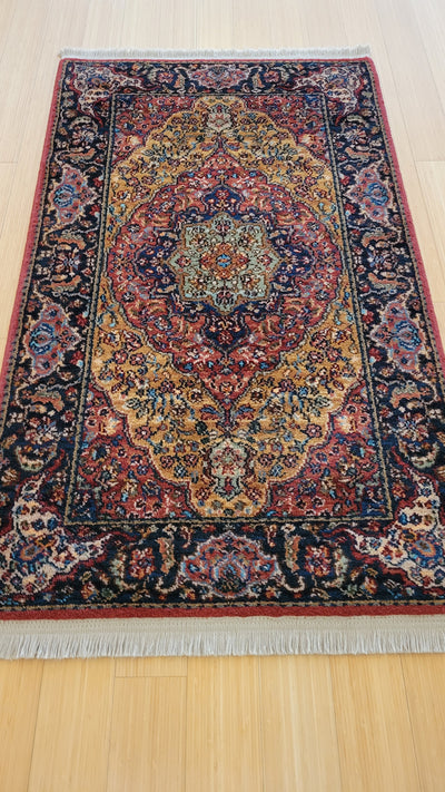 VINTAGE KARASTAN MEDALLION KIRMAN  2.6X4.3