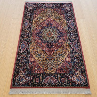 VINTAGE KARASTAN MEDALLION KIRMAN  2.6X4.3