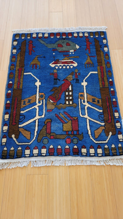 AFGHAN WAR RUG 2X2.8