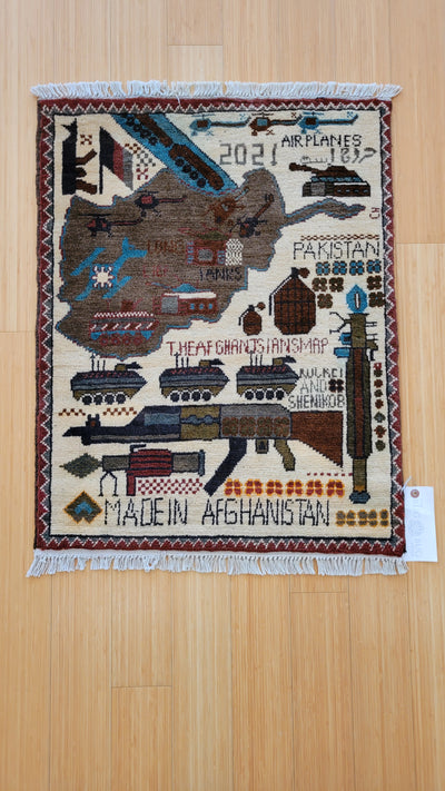 AFGHAN WAR RUG 2X2.7