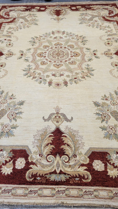 AFGHAN AUBUSSON SIZE 9.10x13.9