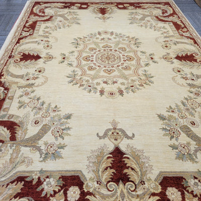 AFGHAN AUBUSSON SIZE 9.10x13.9