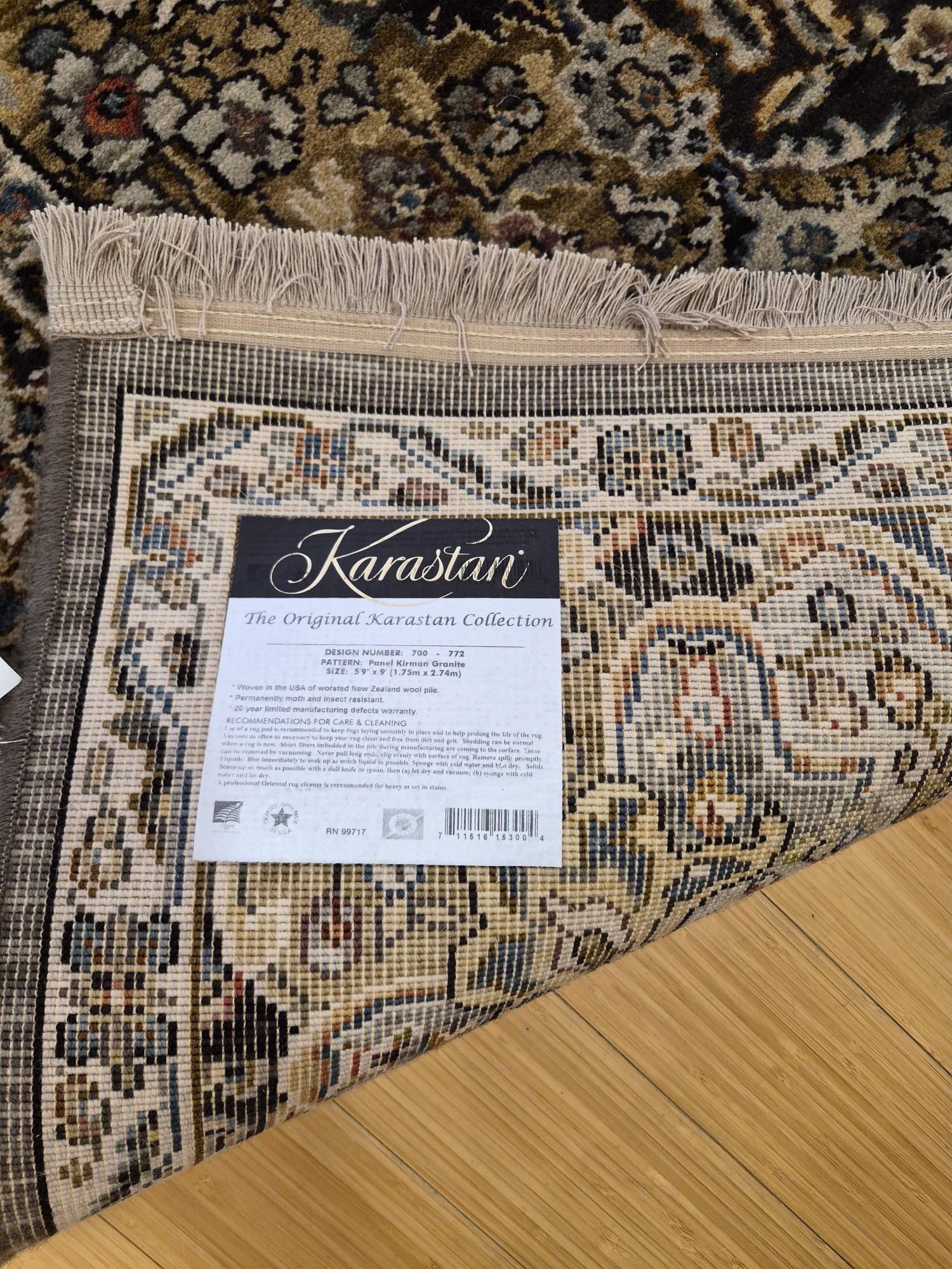 NEW Karastan Original Kirman Granite Size 5.9x9